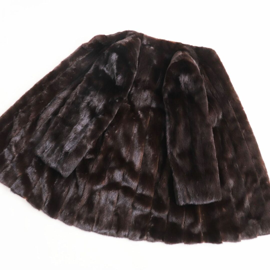 BLACK　GLAMA　MINK　ミンク　毛皮　ショート　コート　ダークブラウン