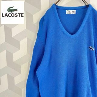 ラコステ(LACOSTE)の【希少】70s Izod lacoste アクリルセーター ニット 青 ラコステ(ニット/セーター)