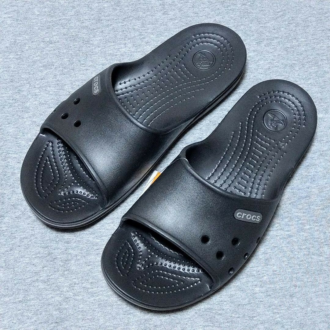 crocs(クロックス)の25cmクロックス　シャワーサンダル　ブラック黒色　廃盤 レアバンド2.0 新品 メンズの靴/シューズ(サンダル)の商品写真