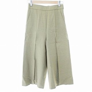 エストネーション(ESTNATION)のエストネーション ワイド スラックス アンクル クロップド パンツ 麻混 36(クロップドパンツ)