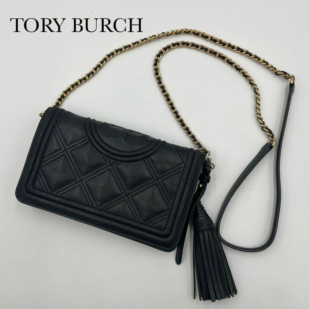 ✨2way✨Tory Burch ショルダーバッグ　ブラック　レザー　フレミング