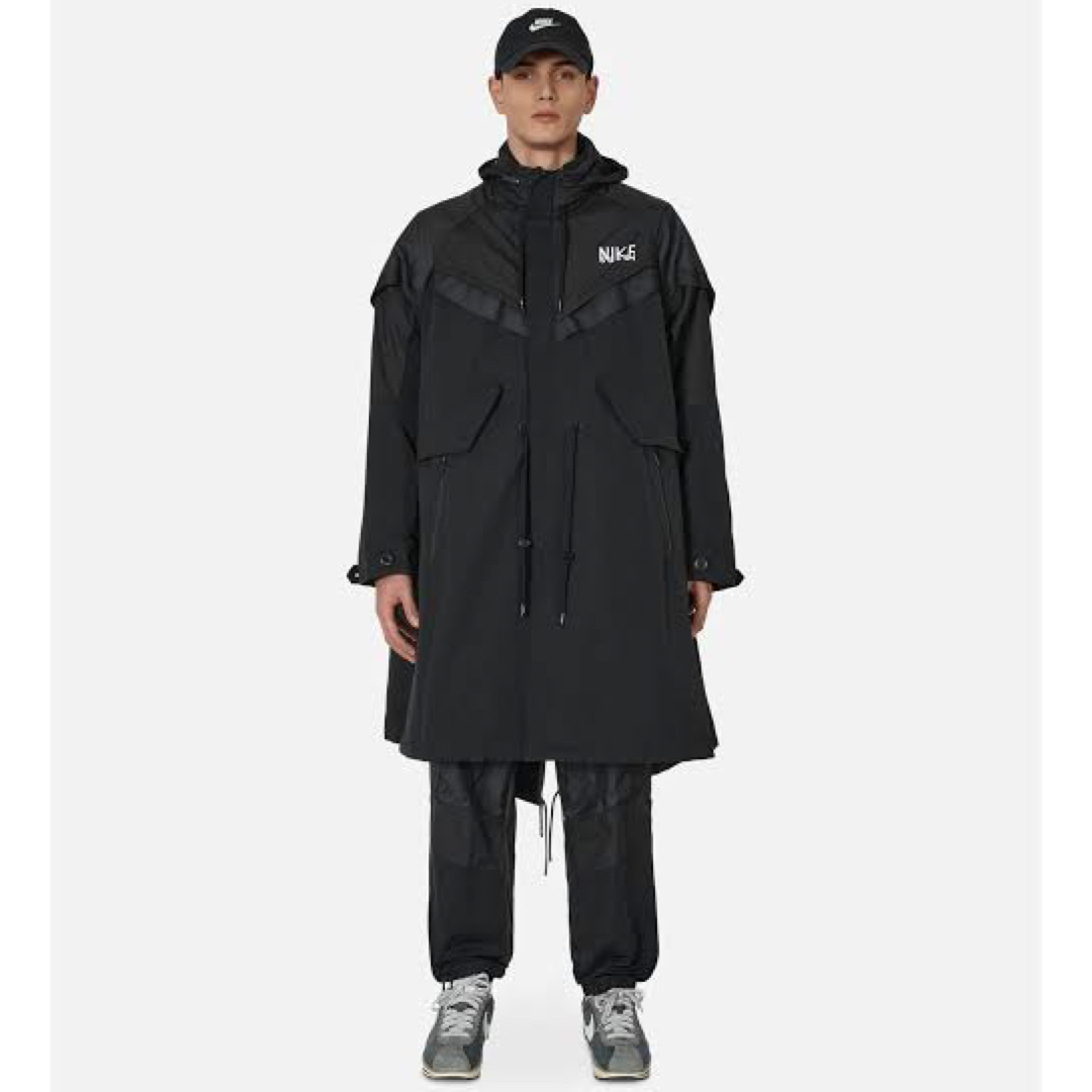 新品 Nike x Sacai メンズ トレンチジャケット US Lサイズ 黒