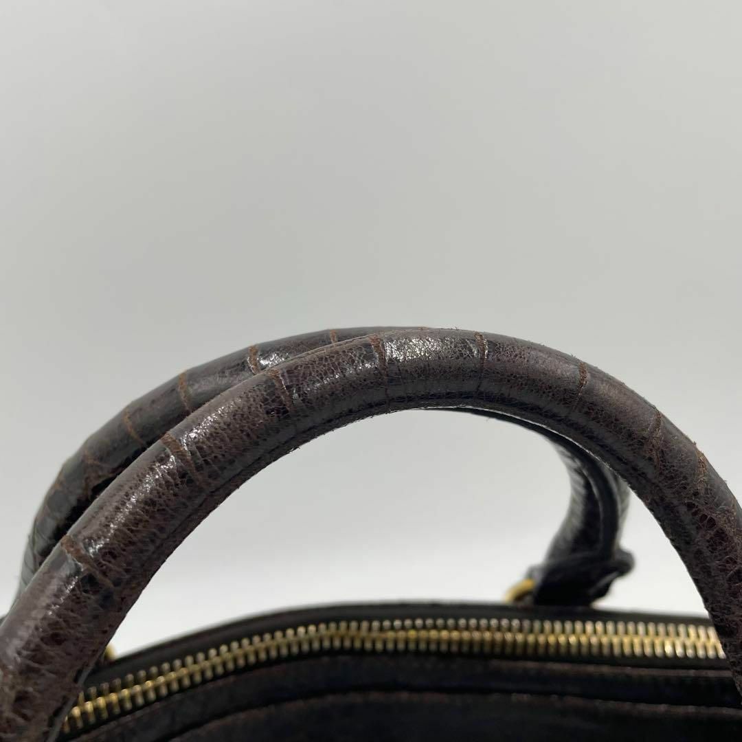 miumiu(ミュウミュウ)の美品✨ミュウミュウ　2way バッグ　クロコ型押し　金具　ブラウン　白タグ レディースのバッグ(トートバッグ)の商品写真