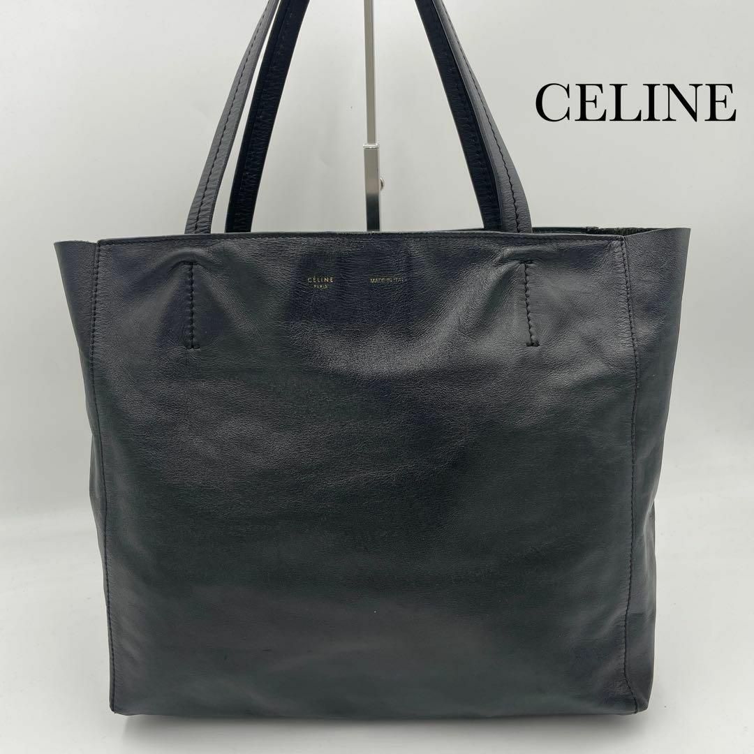 Celine セリーヌ レザー ホリゾンタル カバ トートバッグ ブラック by