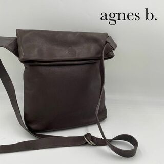 agnes b. - 美品✨アニエスべー ショルダーバッグ ロゴ型押し レザー