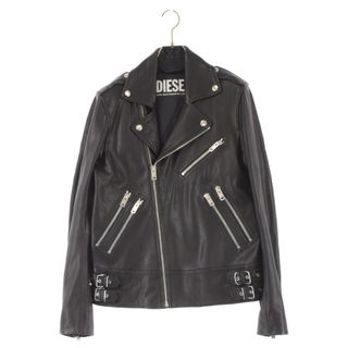 ディーゼル(DIESEL)のDIESEL ディーゼル ジップディテール レザーダブルライダースジャケット ブラック(ライダースジャケット)