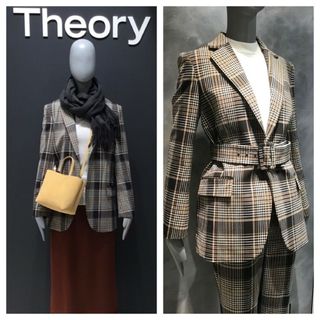 theory - ◇定価6.5万円 Theoryセオリー ベルト付ジャケット チェック