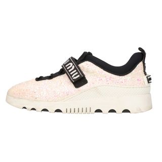 Miu Miu ミュウミュウ スニーカー EU38 1/2(25cm位) 黒x白