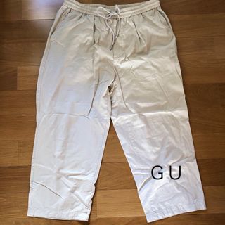 ジーユー(GU)のGU ジーユー　レディース　ワイドパンツ　生成り　XL(カジュアルパンツ)