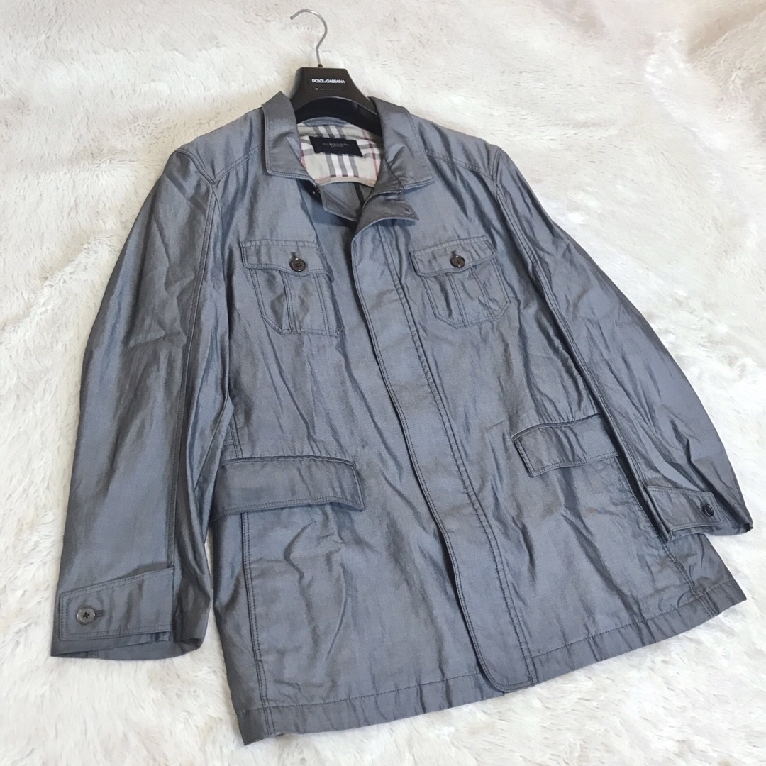 大きいサイズ BURBERRY XL ジップジャケットノバチェック グレー