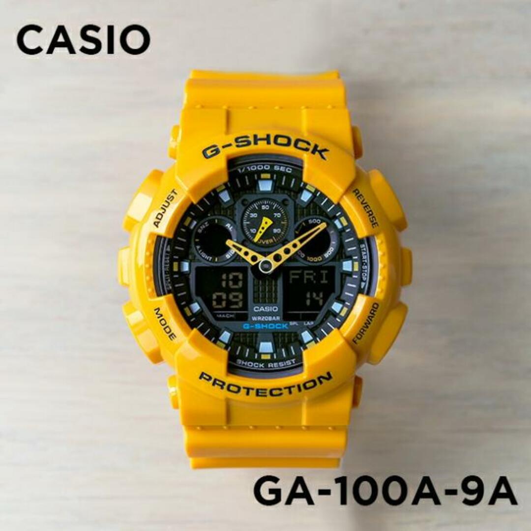 【並行輸入品】CASIO G-SHOCK カシオ Gショック GA-100A-9A 腕時計 時計 ブランド メンズ キッズ 子供 男の子 アナデジ 日付 カレンダー 防水 イエロー 黄色 ブラック 黒 送料無料