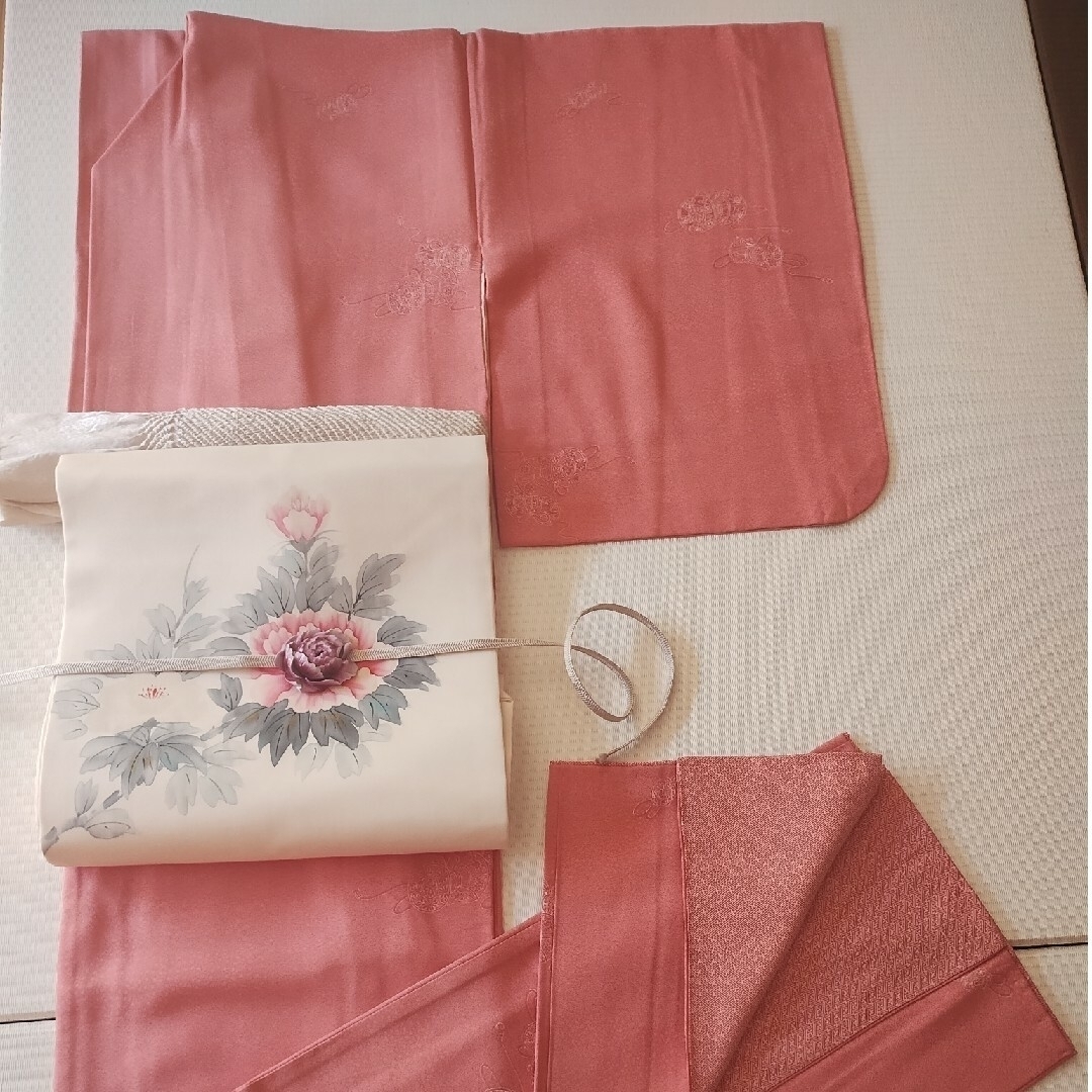 ご専用】江戸小紋 花鼓 正絹 / 名古屋帯 水仙 正絹   2点お纏め レディースの水着/浴衣(着物)の商品写真