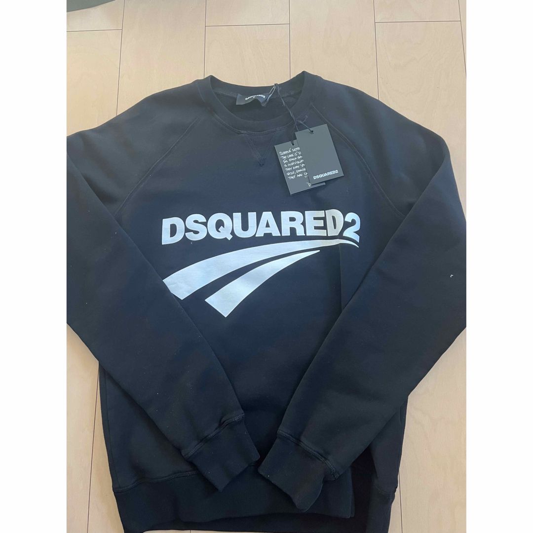 美品◆21年製 DSQUARED2 ディースクエアード S79GU0049 Icon Taped Hoodie コットン100％ スウェットパーカー ブラック S 正規品 メンズ