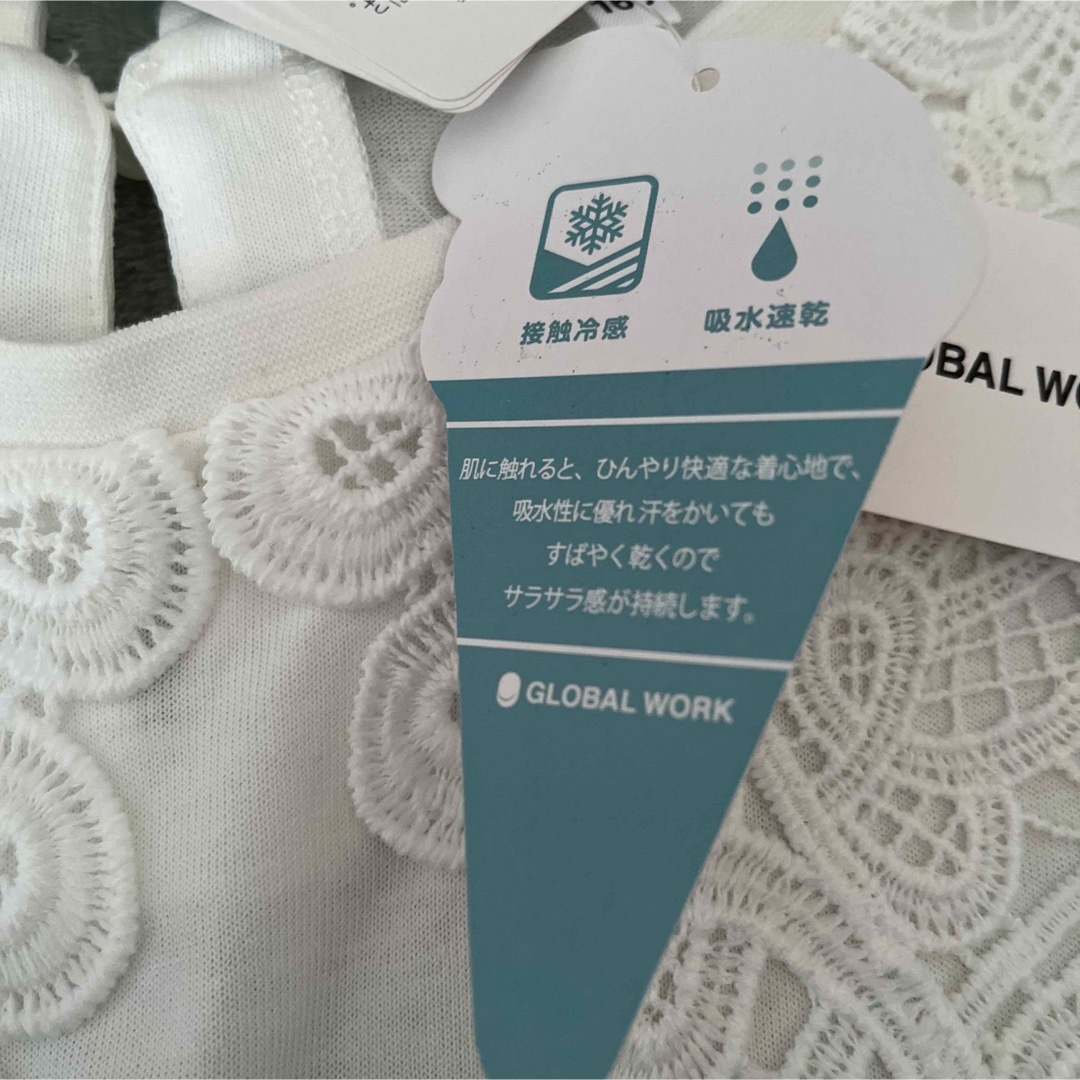 GLOBAL WORK(グローバルワーク)のシャーベットTシャツ　レースカラー キッズ/ベビー/マタニティのキッズ服女の子用(90cm~)(Tシャツ/カットソー)の商品写真