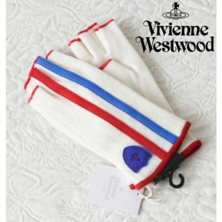 ヴィヴィアンウエストウッド(Vivienne Westwood)の新品タグ付き【ヴィヴィアンウエストウッド】ウール 指先出し 手袋 21-22cm(手袋)