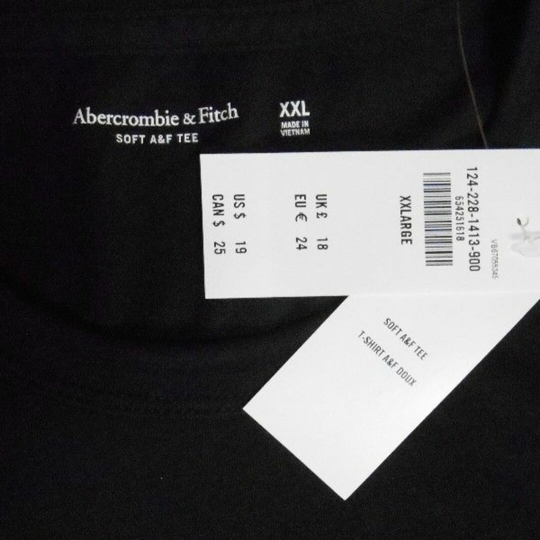 Abercrombie&Fitch(アバクロンビーアンドフィッチ)のアバクロ/US:XXL/ブラック/立体アイコンロゴ半袖Tシャツ メンズのトップス(Tシャツ/カットソー(半袖/袖なし))の商品写真