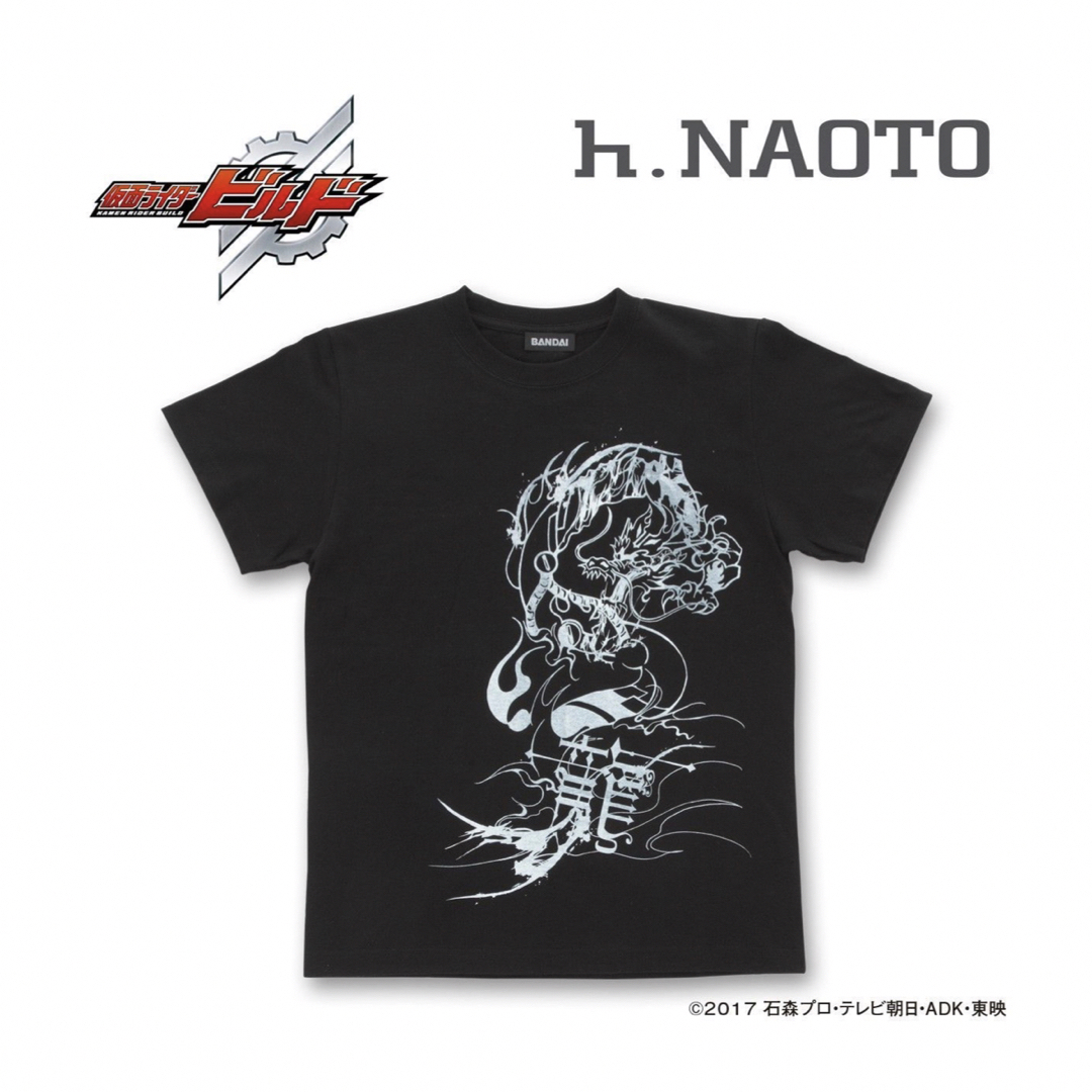 BANDAI(バンダイ)の仮面ライダービルド×h.NAOTO　コラボTシャツ（ブラック）万丈龍我 M メンズのトップス(Tシャツ/カットソー(半袖/袖なし))の商品写真