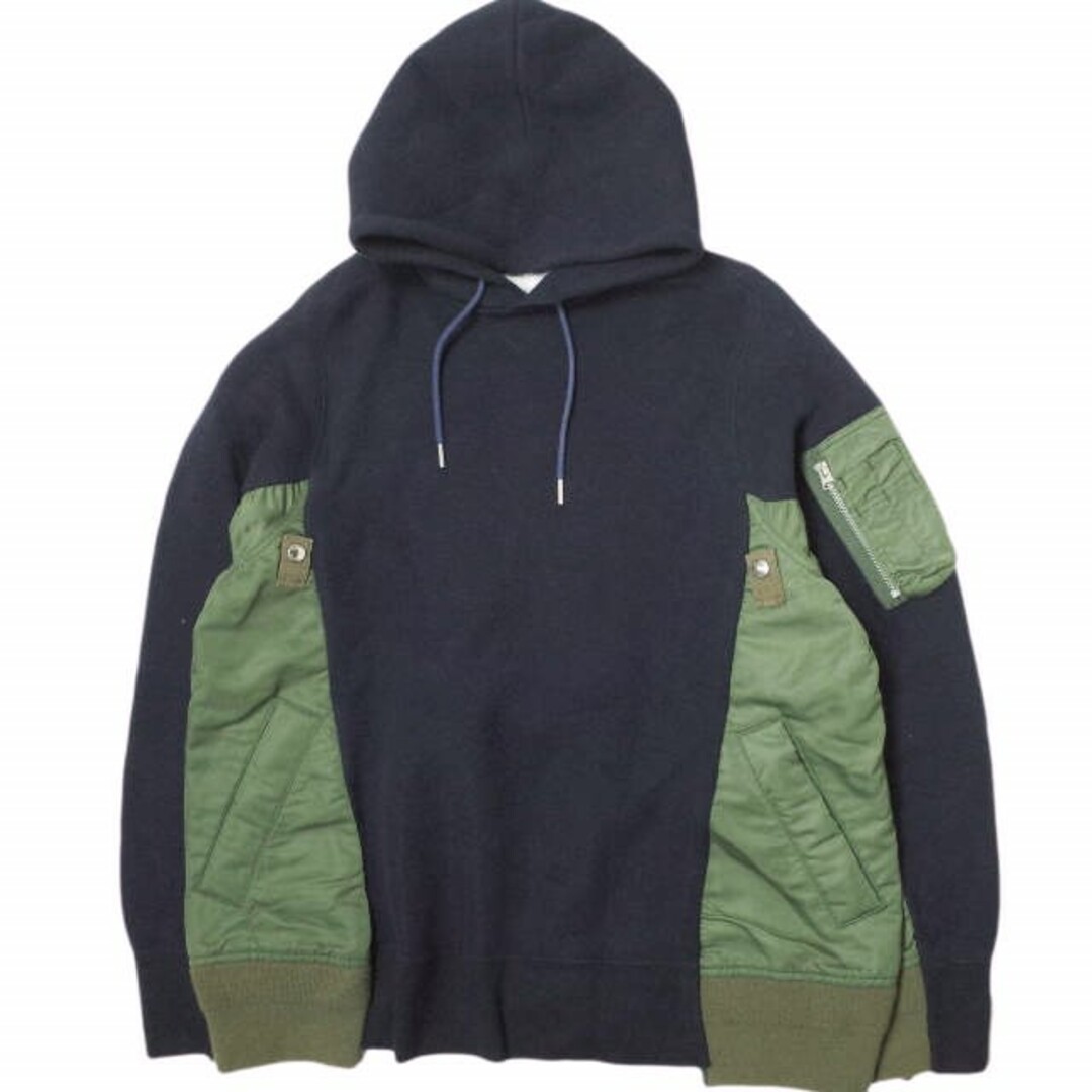 sacai ma-1 hoodie グレー