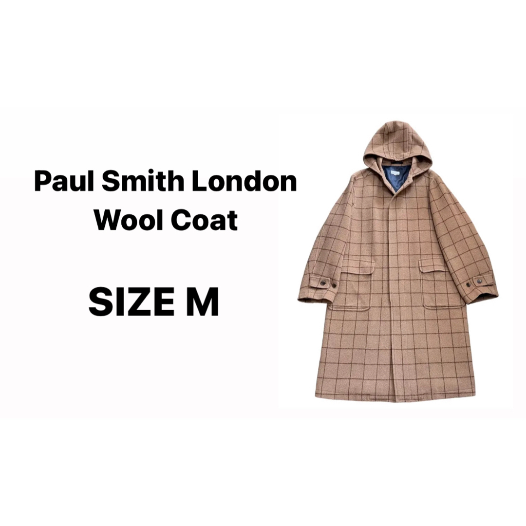 【美品】ポールスミスロンドン　ウールチェスターコート　中綿　比翼ボタン　チェック