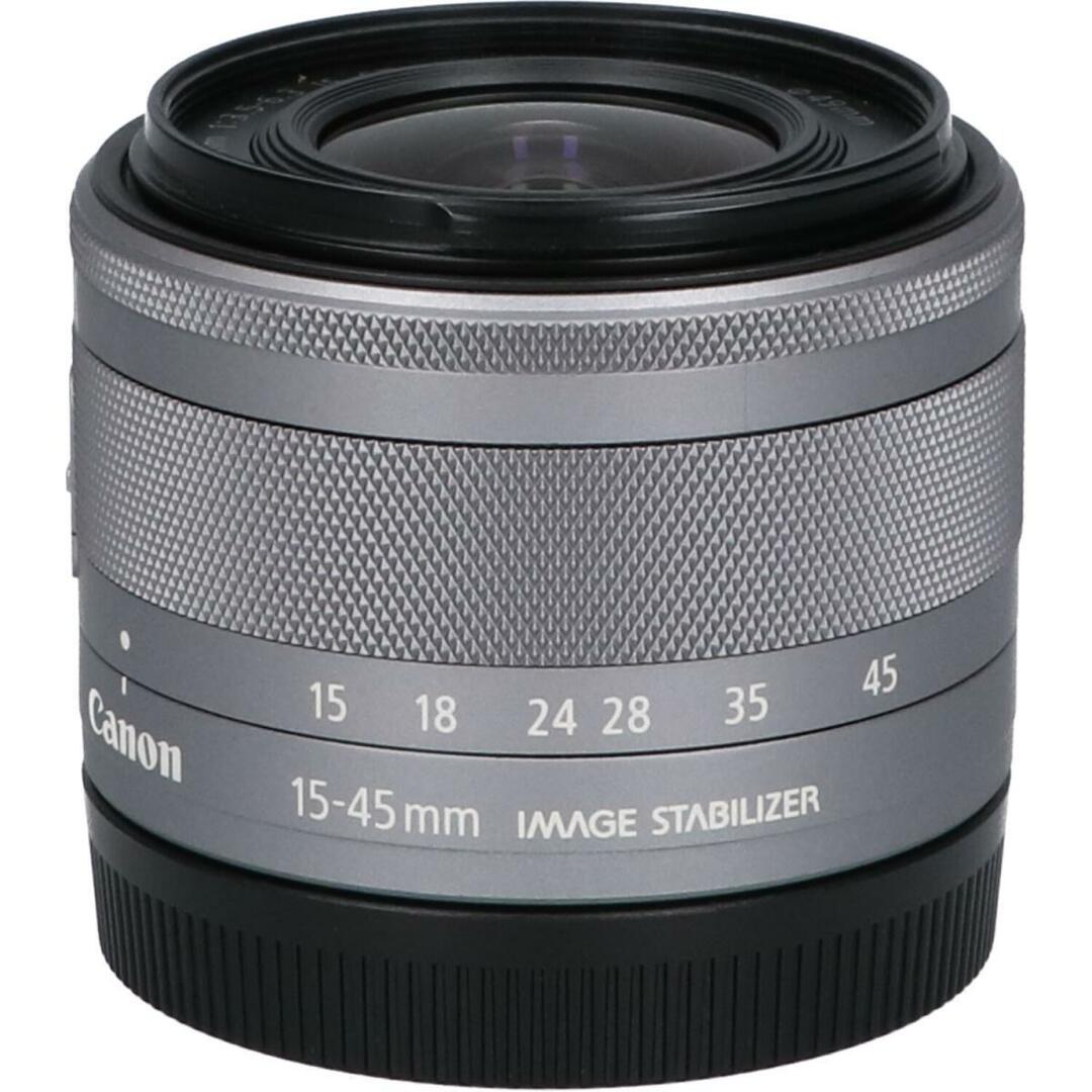 Canon(キヤノン)のＣＡＮＯＮ　ＥＦ－Ｍ１５－４５ｍｍ　Ｆ３．５－６．３ＩＳ　ＳＴＭ銀 スマホ/家電/カメラのカメラ(レンズ(ズーム))の商品写真