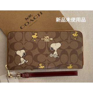 コーチ(COACH)のCOACH コーチ長財布　SNOOPY スヌーピー　シグネチャー　ブラウン(財布)