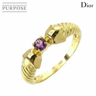 【Christian Dior】クリスチャン・ディオール フラワーリング 750 K18YG イエローゴールド D:0.04ct スズランモチーフ 9.5号 2.6g/tm04336kt