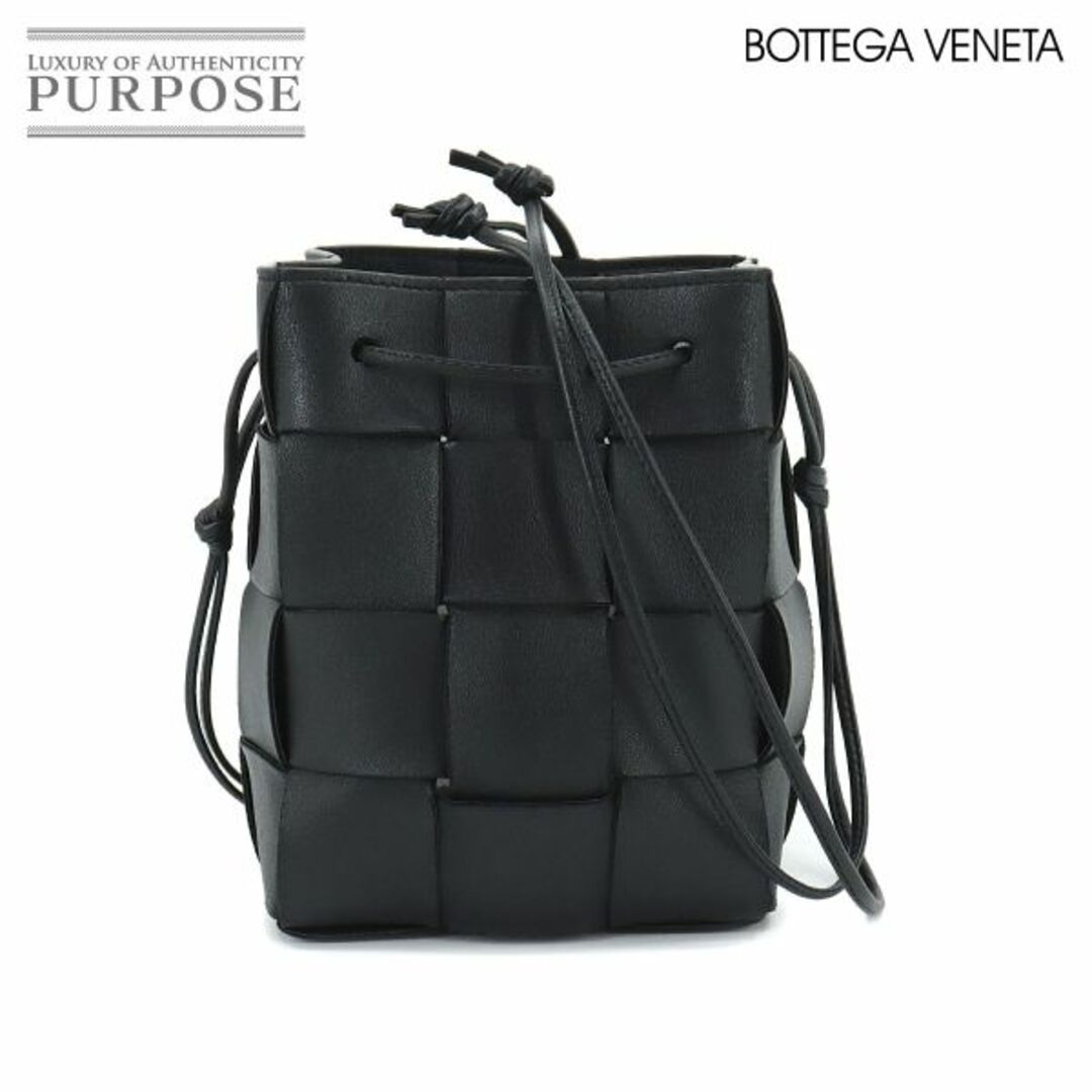 ２９０ｇ未使用 展示品 ボッテガ ヴェネタ BOTTEGA VENETA イントレチャート パデッド カセット ショルダー バッグ レザー ブラック VLP 90213157