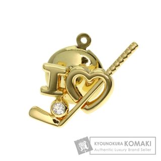 ティファニー(Tiffany & Co.)のTIFFANY&Co.  I  LOVE ゴルフ 1P ダイヤモンド ピンブローチ ブローチ K18YG レディース(ブローチ/コサージュ)