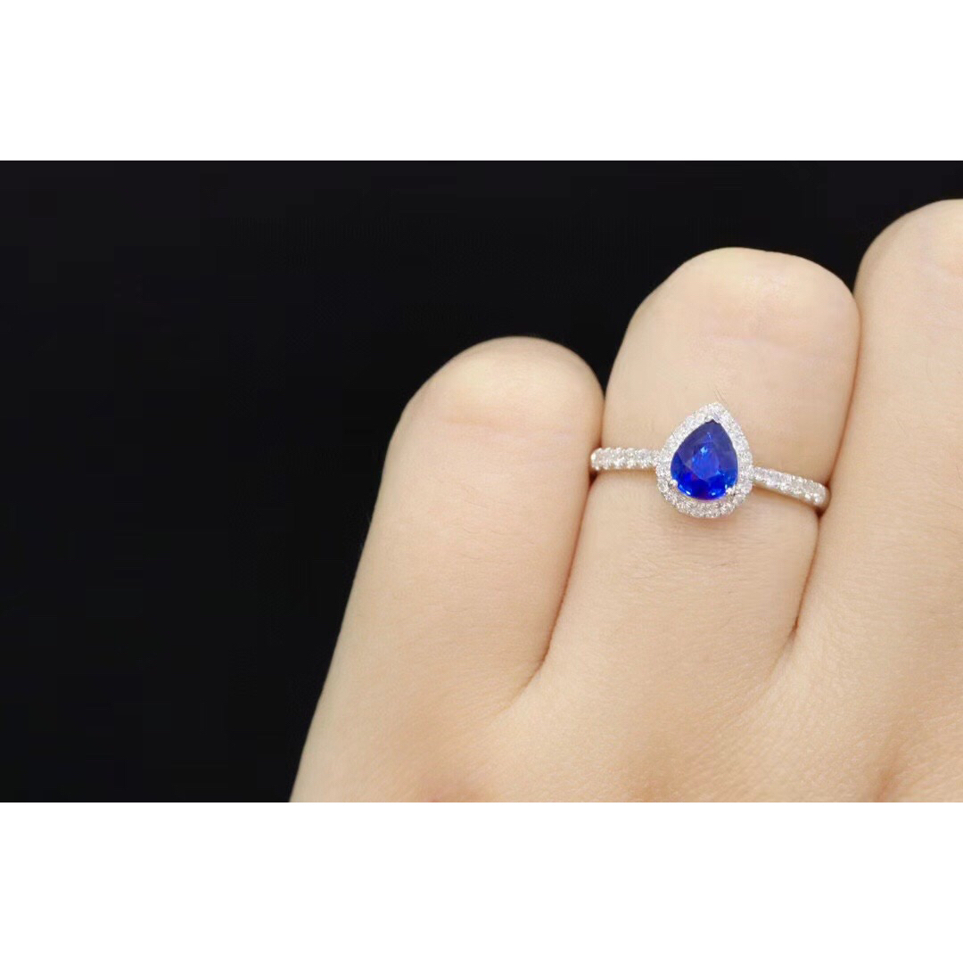 天然 ロイヤルブルーサファイア ダイヤ リング0.68ct k18 f レディースのアクセサリー(リング(指輪))の商品写真