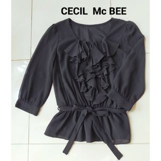 セシルマクビー(CECIL McBEE)のCECIL  Mc BEE  ブラウス ブラック M(シャツ/ブラウス(長袖/七分))