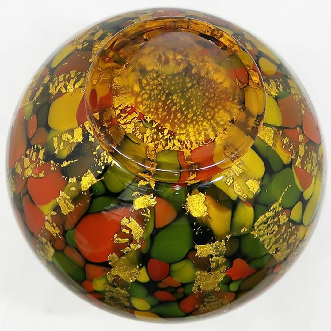 ジャパン ヴィンテージ やむ ガラス ベース オレンジ花器花瓶 ジャパン ヴィンテージ やむ ガラス ベース オレンジ花器花瓶