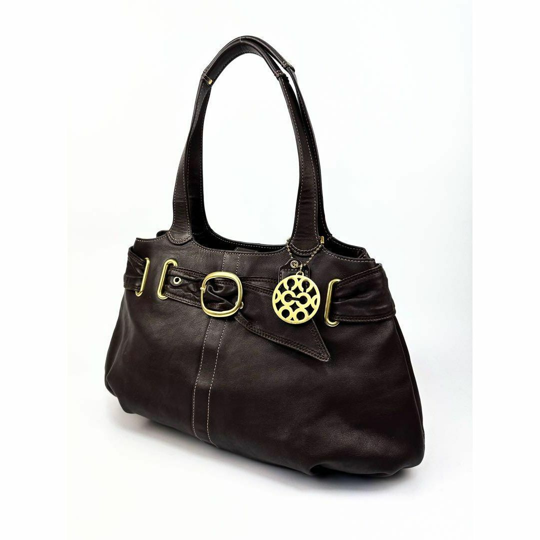 COACH - コーチ レザートートバッグ ダークブラウン PC A4 肩掛け