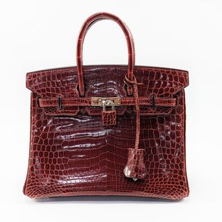 エルメス(Hermes)のHERMES エルメス バーキン 25 クロコダイル 二ロティカス ルージュアッシュ ハンドバッグ □L刻印 レディース【中古】【送料無料】(ハンドバッグ)