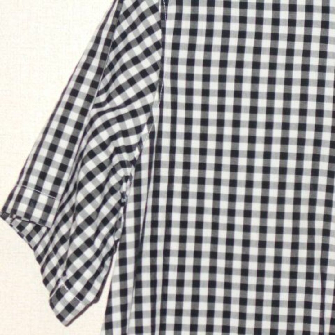 GU(ジーユー)の衣類 レディース GU 半袖シャツ XLサイズ 綿100％ ギンガムチェック レディースのトップス(シャツ/ブラウス(半袖/袖なし))の商品写真