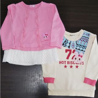 ホットビスケッツ(HOT BISCUITS)のミキハウス ホットビスケッツ トレーナー 100サイズ ２着セット(Tシャツ/カットソー)