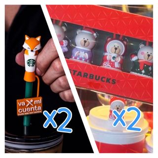 スターバックスコーヒー(Starbucks Coffee)の【専用】4点　ベアリスタ  キャップセット　各2(キャラクターグッズ)