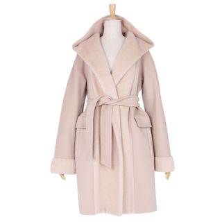 マックスマーラ(Max Mara)の極美品 マックスマーラ Max Mara コート 白タグ フーディー フード付き オーバーサイズ ウール カシミヤ アルパカ アウター レディース JI40 USA6 FB38(M相当) ピンクベージュ(その他)