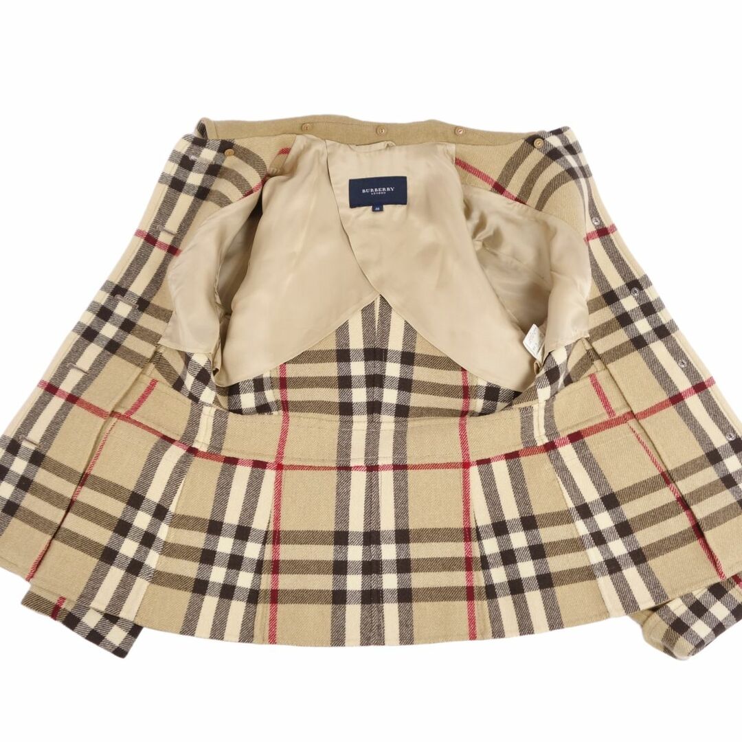 BURBERRY(バーバリー)の美品 バーバリー ロンドン BURBERRY LONDON ジャケット 裏チェック ウール カシミヤ アウター レディース 38(M相当) ブラウン レディースのジャケット/アウター(その他)の商品写真