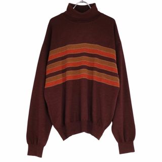 サンローラン(Saint Laurent)のVintage イヴサンローラン Yves Saint Laurent ニット セーター ロングスリーブ タートルネック トップス メンズ LB ブラウン(ニット/セーター)