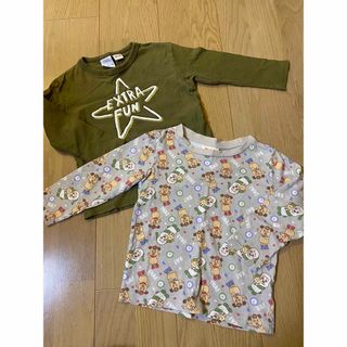 ザラキッズ(ZARA KIDS)の☆中古☆９０ZARA・ワンワン長袖カットソー２枚セット(Tシャツ/カットソー)