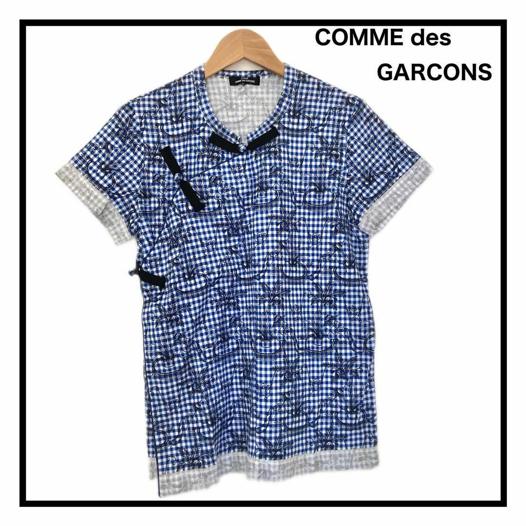 トリココムデギャルソン　Tシャツ　カットソー　ブラウス　半袖　チェック　チャイナ | フリマアプリ ラクマ