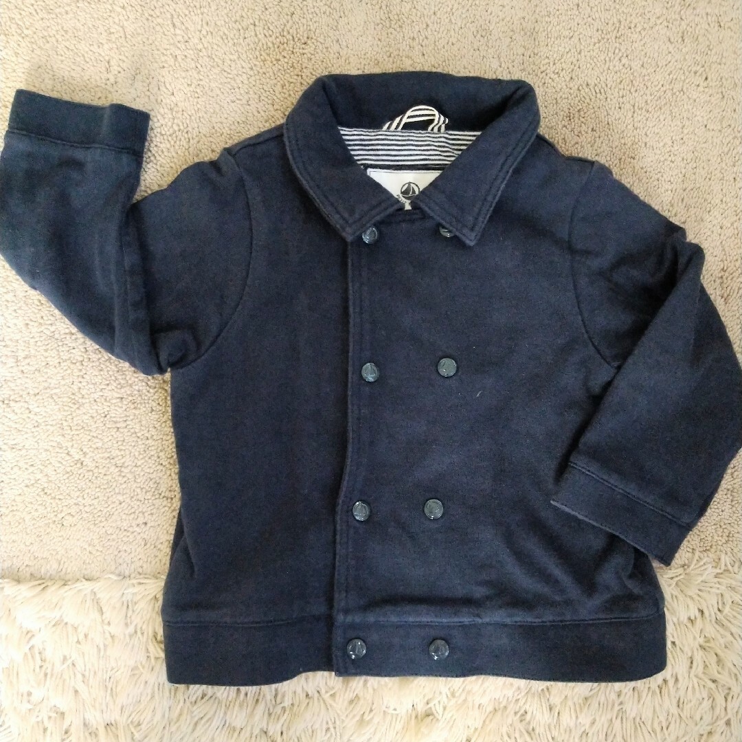 PETIT BATEAU(プチバトー)のプチバトー　ネイビー　ジャケット　アウター　90 キッズ/ベビー/マタニティのキッズ服女の子用(90cm~)(ジャケット/上着)の商品写真