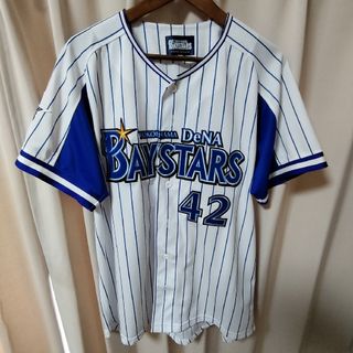 ヨコハマディーエヌエーベイスターズ(横浜DeNAベイスターズ)の横浜DeNAベイスターズ　ジャッキーロビンソンデー仕様　ユニフォーム　Ｌサイズ(応援グッズ)