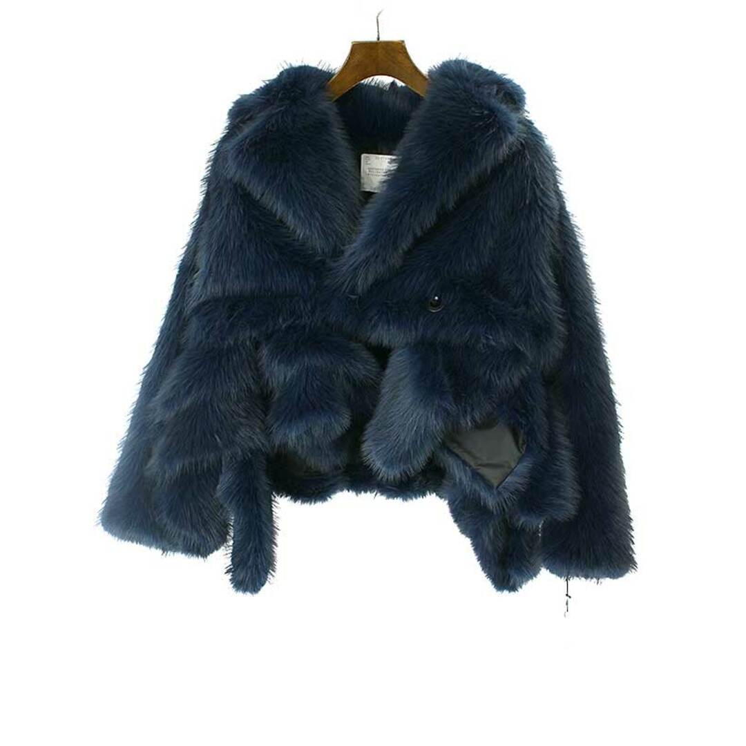 sacai(サカイ)のsacai サカイ 23AW Faux Fur Blouson フォックスファーブルゾン ブルー 1 レディースのジャケット/アウター(毛皮/ファーコート)の商品写真