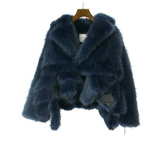 サカイ(sacai)のsacai サカイ 23AW Faux Fur Blouson フォックスファーブルゾン ブルー 1(毛皮/ファーコート)