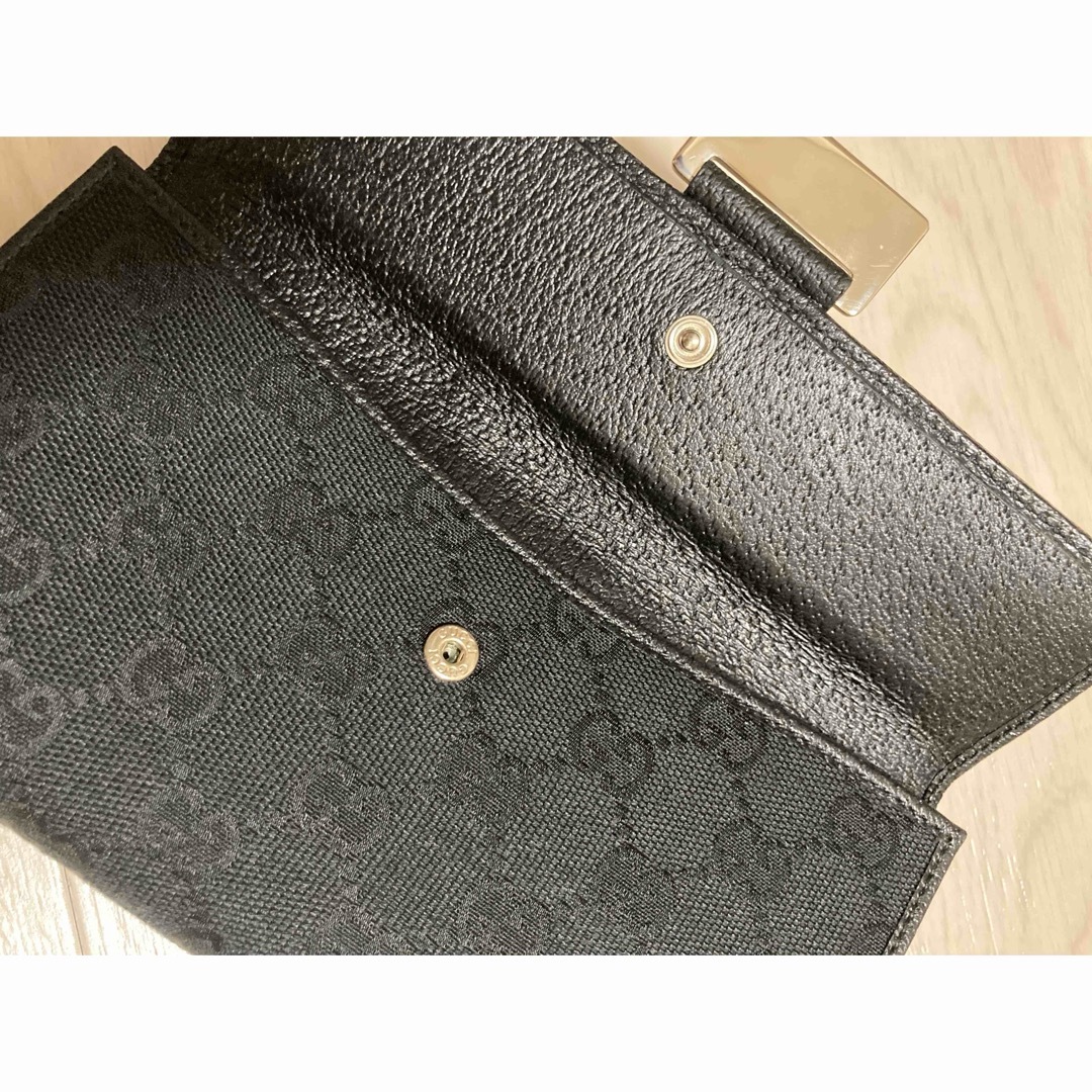 Gucci(グッチ)のGUCCI グッチ　ユニセックス　長財布　新品同様　レザー　キャンバス　ブラック レディースのファッション小物(財布)の商品写真