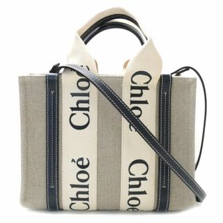 クロエ(Chloe)のChloe クロエ ウッディ スモール 2Wayショルダーバッグ ホワイト ブルー CHC22AS397I2691J レディース【中古】【美品】(ショルダーバッグ)