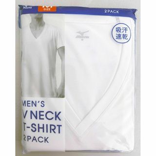 ミズノ(MIZUNO)の新品 2枚組 M ★ Mizuno ミズノ Vネック 半袖 Tシャツ ホワイト(Tシャツ/カットソー(半袖/袖なし))