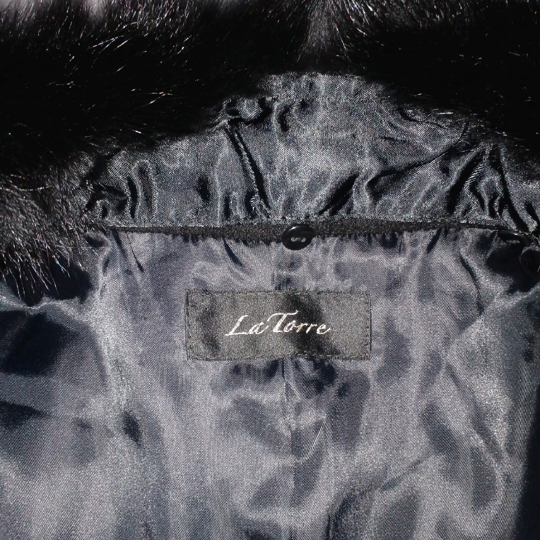 未使用タグ付　La Torre カシミア100% コート サガファー フォックス レディースのジャケット/アウター(ロングコート)の商品写真
