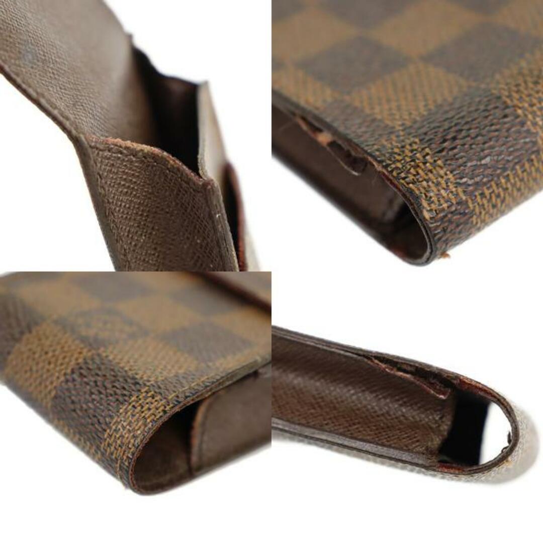 LOUIS VUITTON(ルイヴィトン)のルイヴィトン タバコケース エテュイ シガレット N63024 中古 ダミエ エベヌ ブラウン LOUIS VUITTON 【中古】 | シガレットケース ユニセックス たばこ ファッション 茶 ブランド小物 Bランク メンズのファッション小物(タバコグッズ)の商品写真